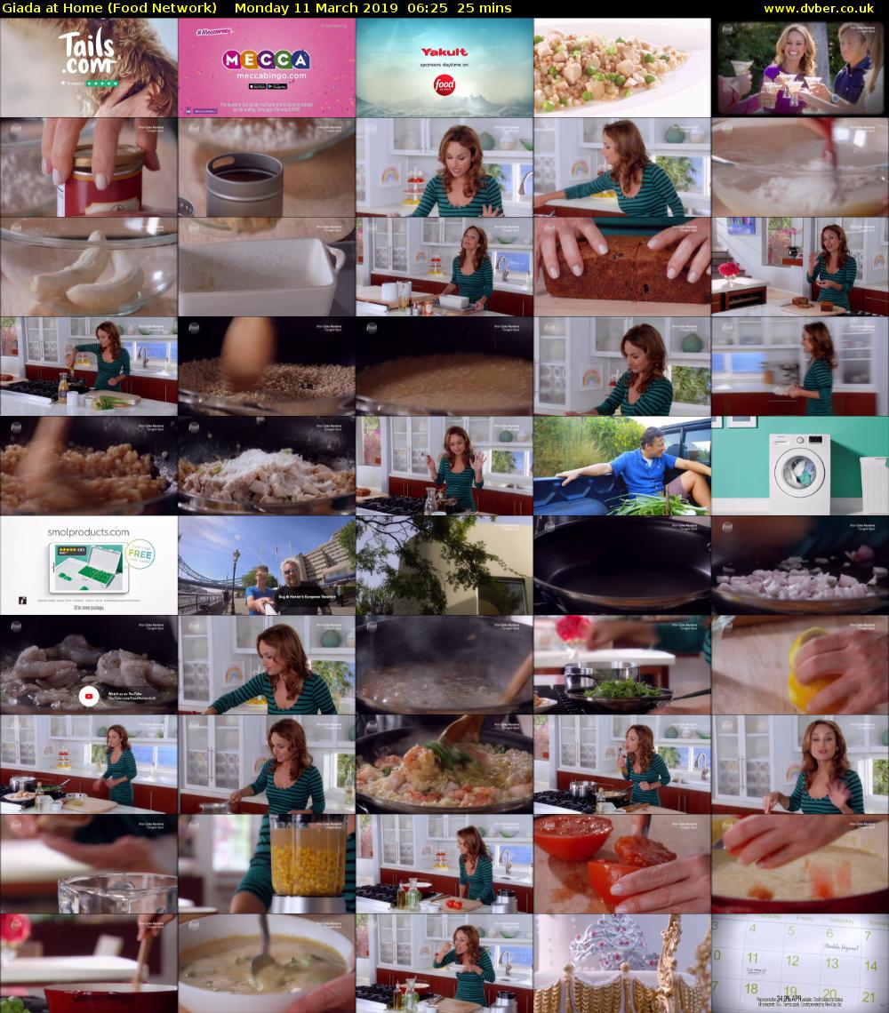 Giada at Home (Food Network) Monday 11 March 2019 06:25 - 06:50