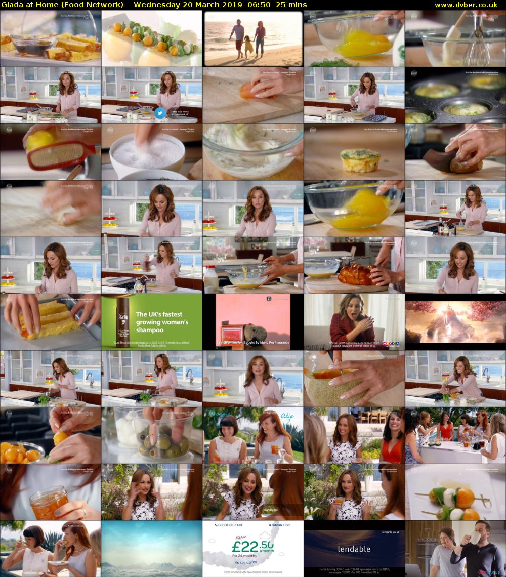 Giada at Home (Food Network) Wednesday 20 March 2019 06:50 - 07:15