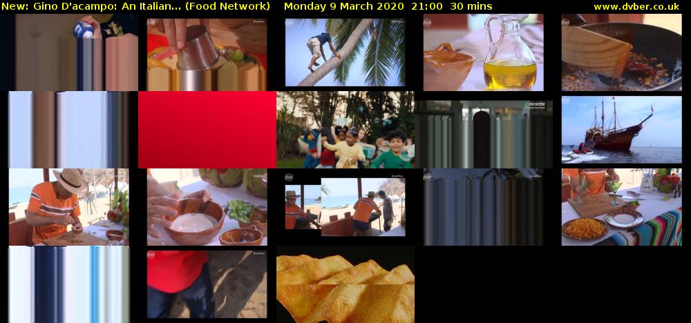 Gino D'acampo: An Italian... (Food Network) Monday 9 March 2020 21:00 - 21:30