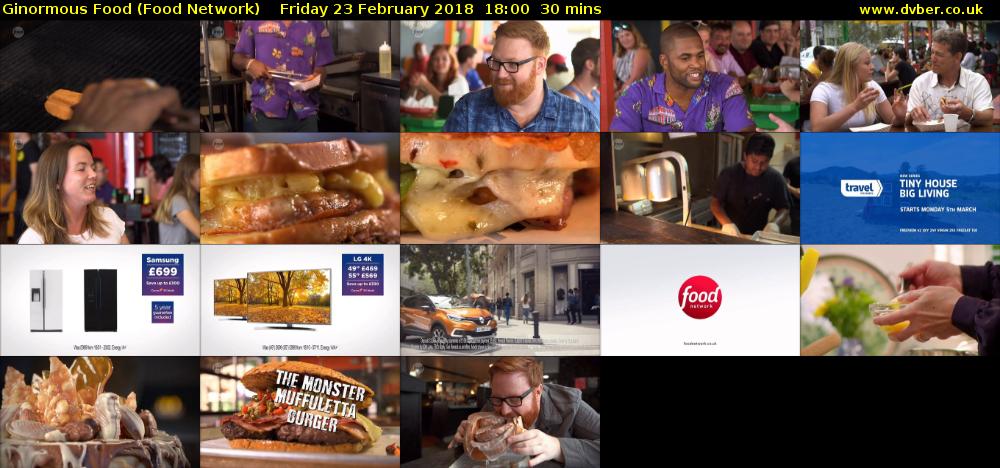 Ginormous Food (Food Network) Friday 23 February 2018 18:00 - 18:30