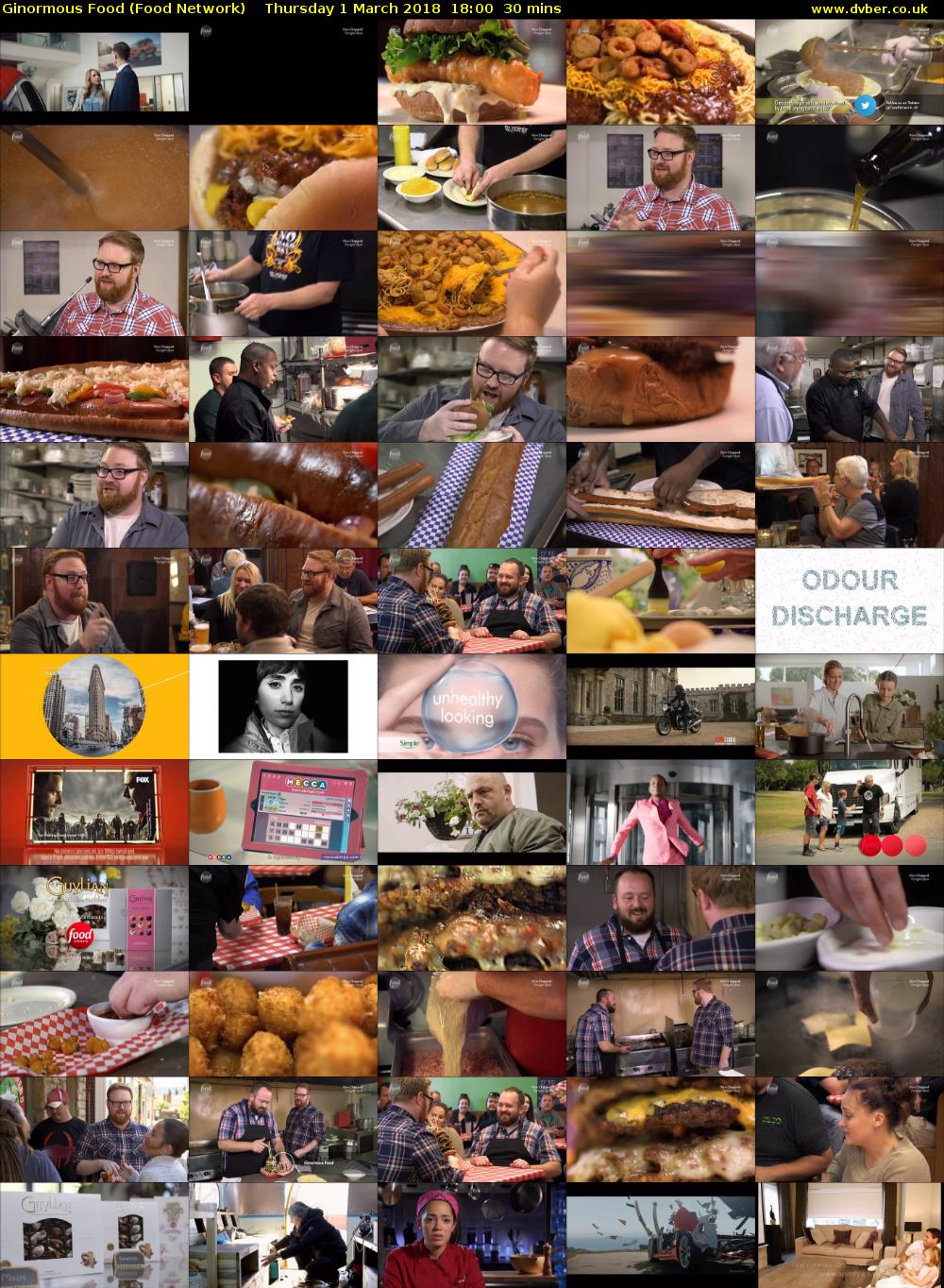 Ginormous Food (Food Network) Thursday 1 March 2018 18:00 - 18:30