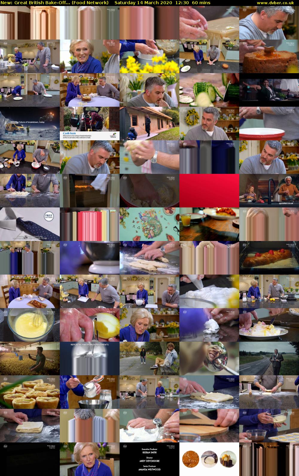 Great British Bake-Off... (Food Network) Saturday 14 March 2020 12:30 - 13:30
