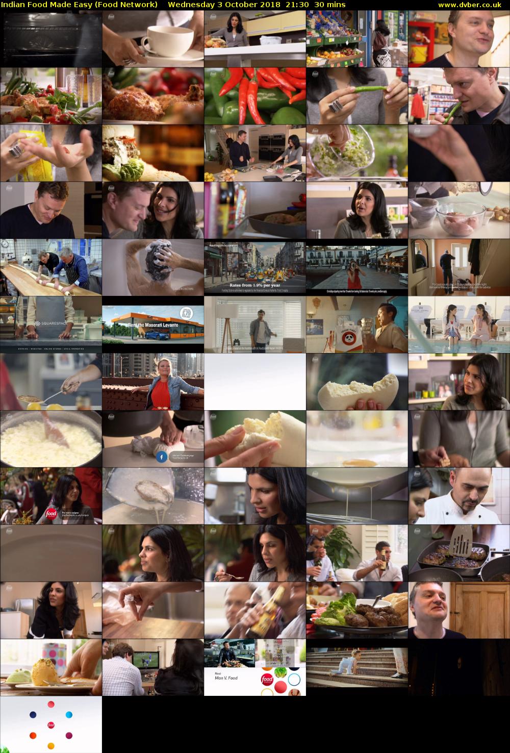 Indian Food Made Easy (Food Network) Wednesday 3 October 2018 21:30 - 22:00