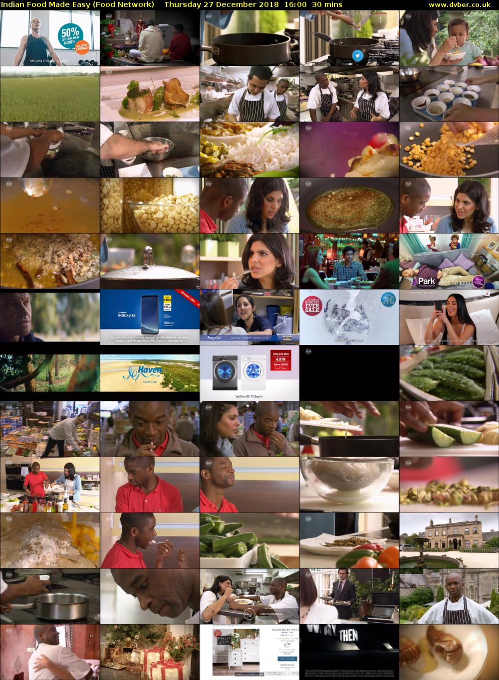 Indian Food Made Easy (Food Network) Thursday 27 December 2018 16:00 - 16:30