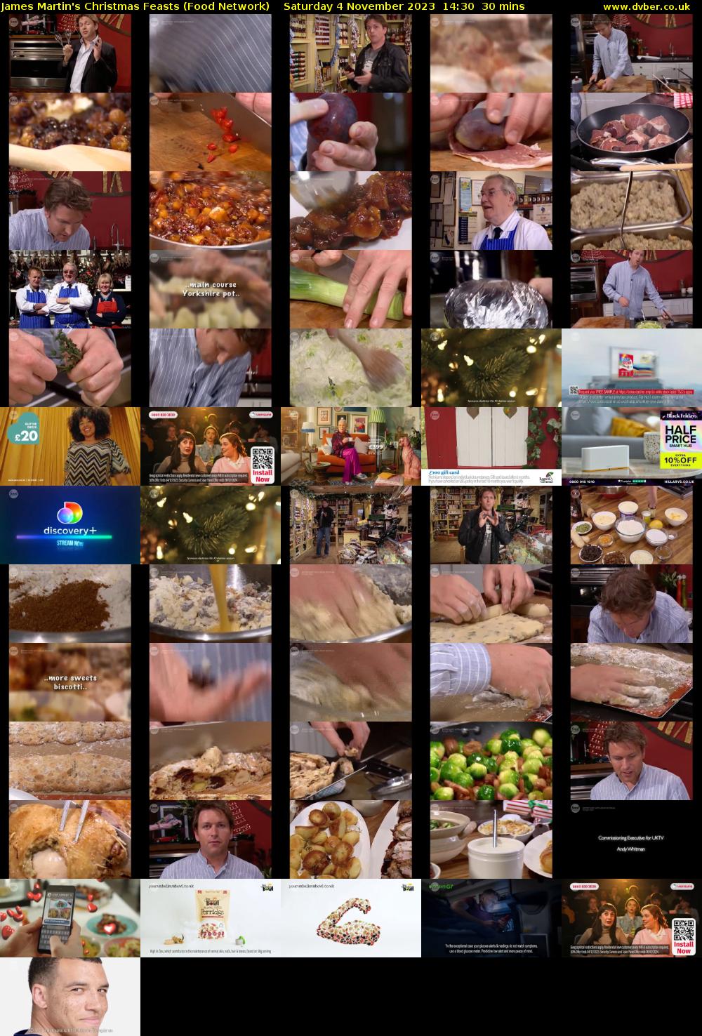 James Martin's Christmas Feasts (Food Network) Saturday 4 November 2023 14:30 - 15:00