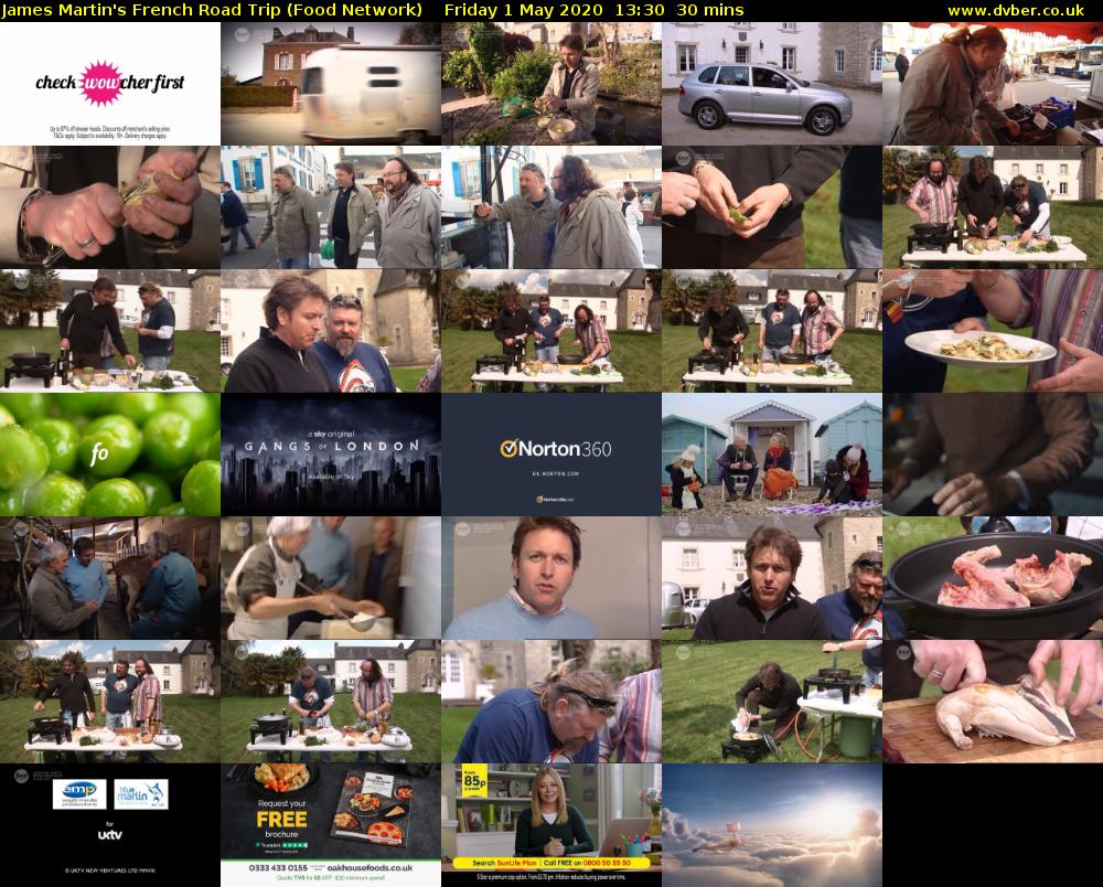 James Martin's French Road Trip (Food Network) Friday 1 May 2020 13:30 - 14:00