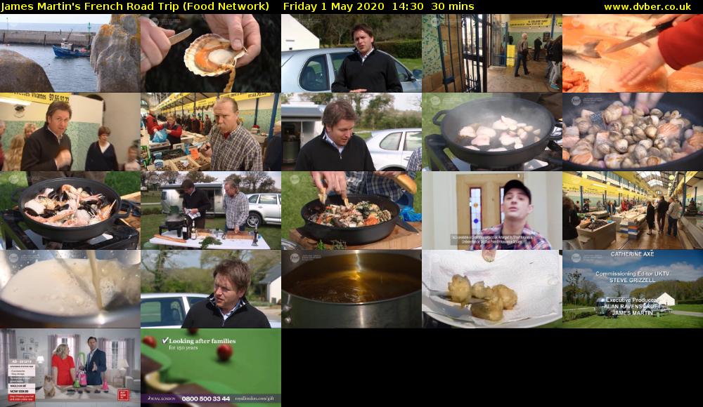 James Martin's French Road Trip (Food Network) Friday 1 May 2020 14:30 - 15:00