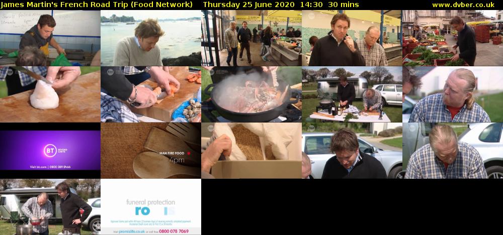 James Martin's French Road Trip (Food Network) Thursday 25 June 2020 14:30 - 15:00