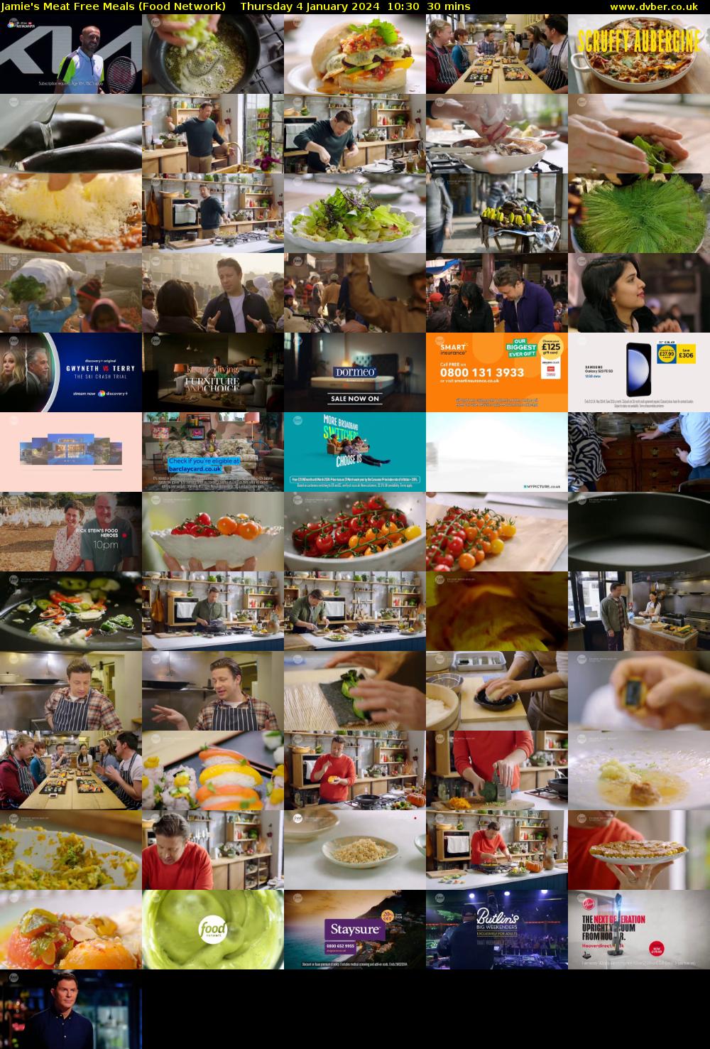 Jamie's Meat Free Meals (Food Network) Thursday 4 January 2024 10:30 - 11:00