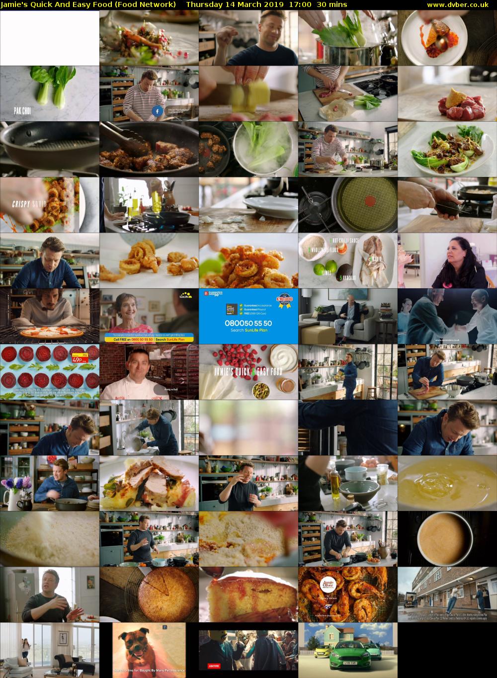 Jamie's Quick And Easy Food (Food Network) Thursday 14 March 2019 17:00 - 17:30