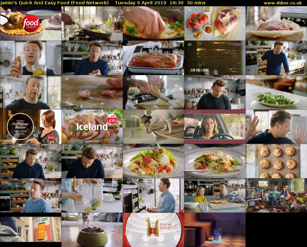 Jamie's Quick And Easy Food (Food Network) Tuesday 9 April 2019 18:30 - 19:00