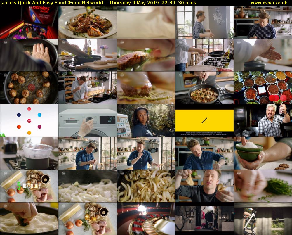 Jamie's Quick And Easy Food (Food Network) Thursday 9 May 2019 22:30 - 23:00