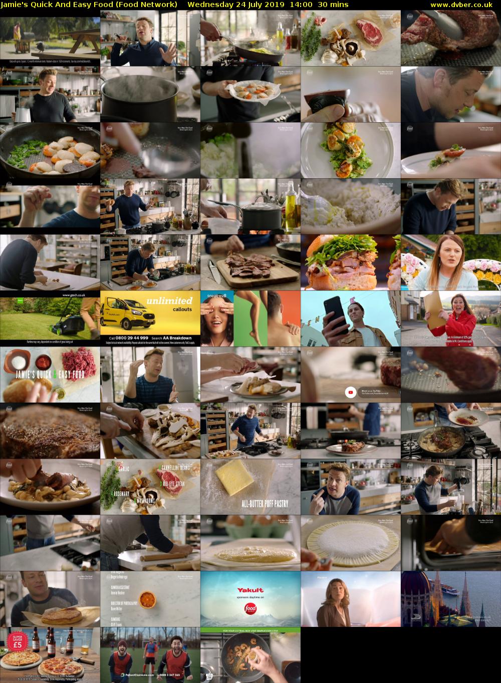 Jamie's Quick And Easy Food (Food Network) Wednesday 24 July 2019 14:00 - 14:30