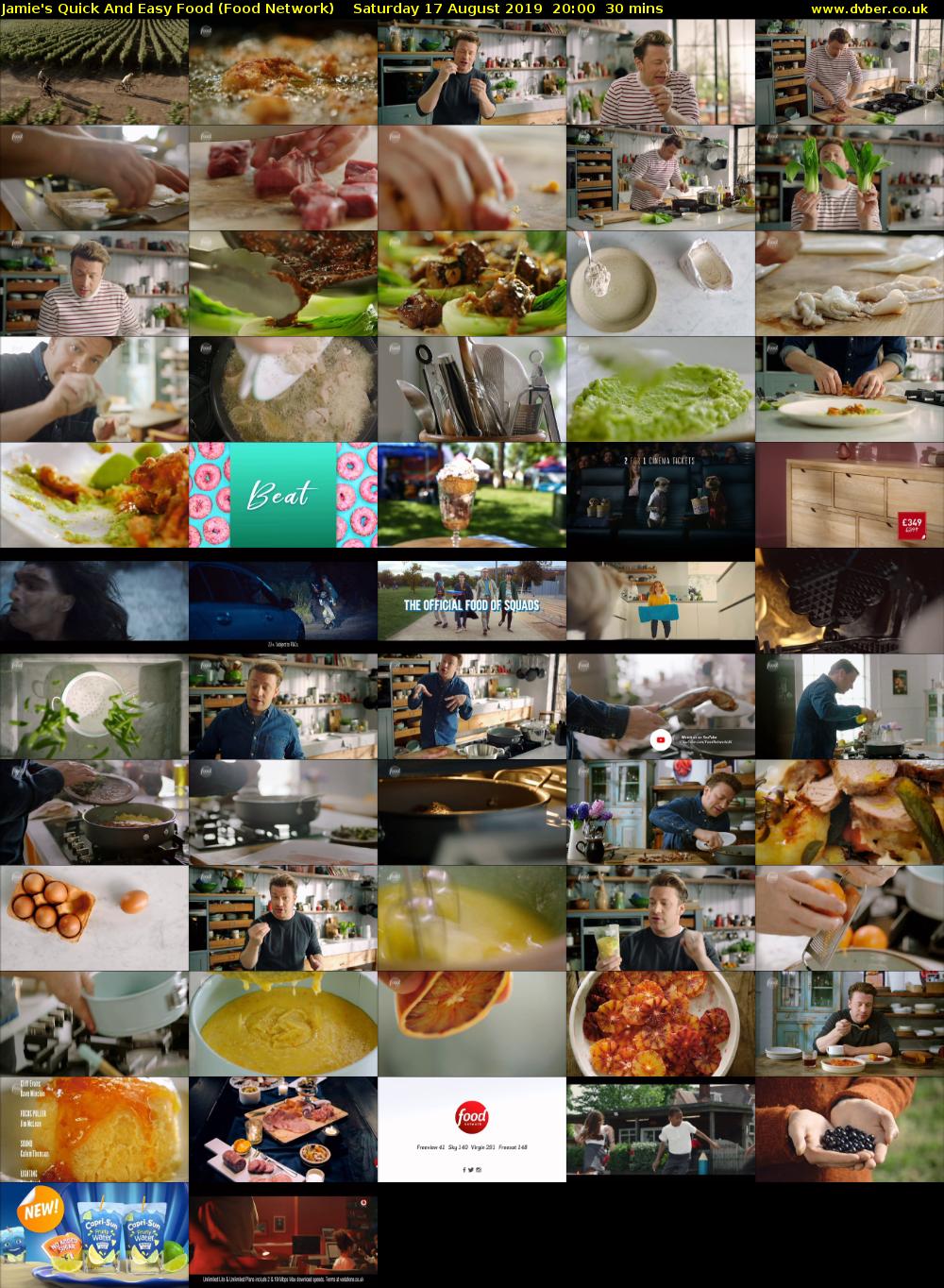 Jamie's Quick And Easy Food (Food Network) Saturday 17 August 2019 20:00 - 20:30