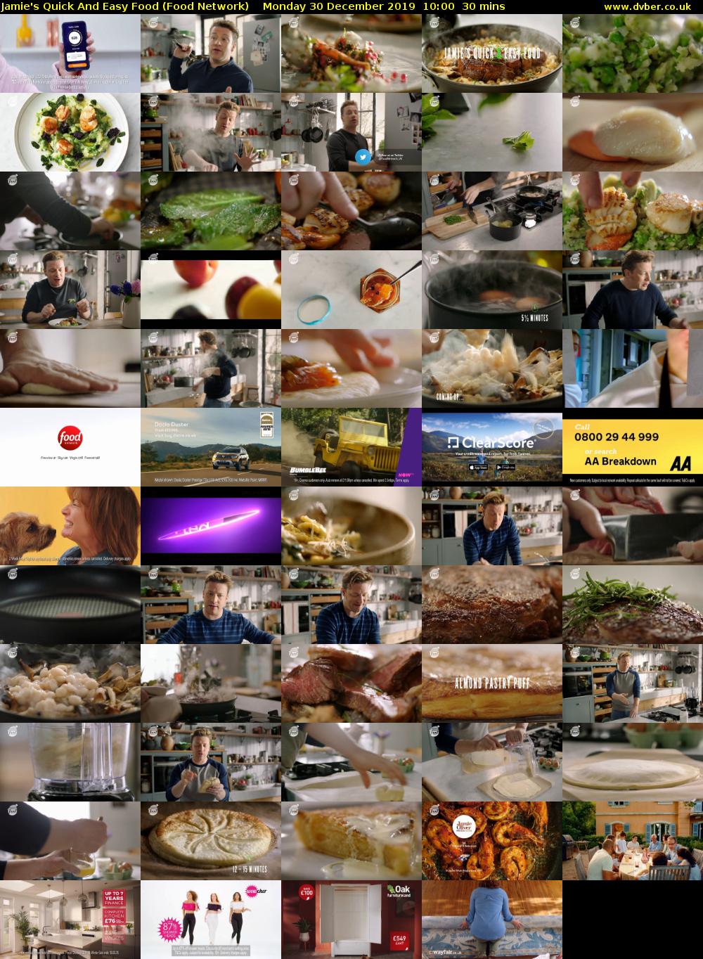 Jamie's Quick And Easy Food (Food Network) Monday 30 December 2019 10:00 - 10:30