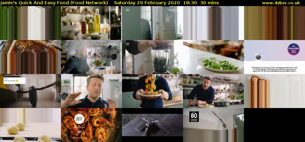 Jamie's Quick And Easy Food (Food Network) Saturday 29 February 2020 18:30 - 19:00