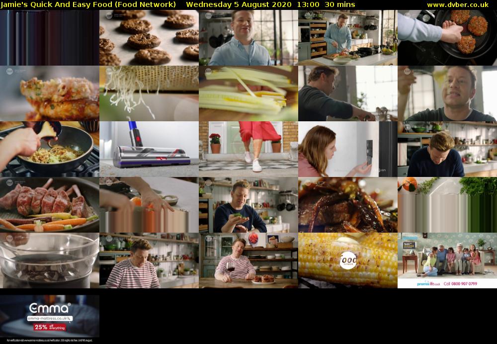 Jamie's Quick And Easy Food (Food Network) Wednesday 5 August 2020 13:00 - 13:30