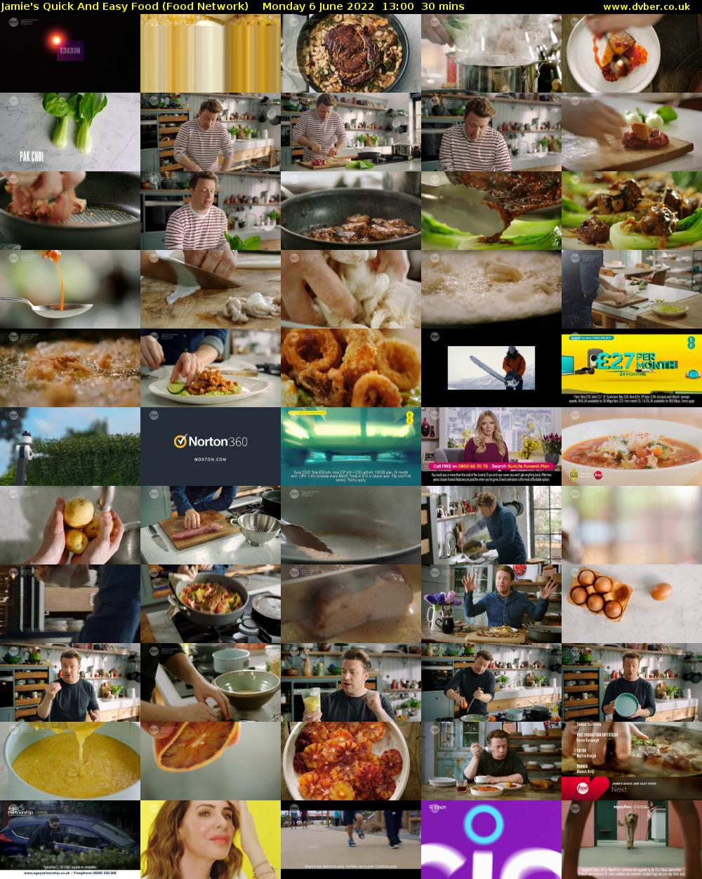 Jamie's Quick And Easy Food (Food Network) Monday 6 June 2022 13:00 - 13:30
