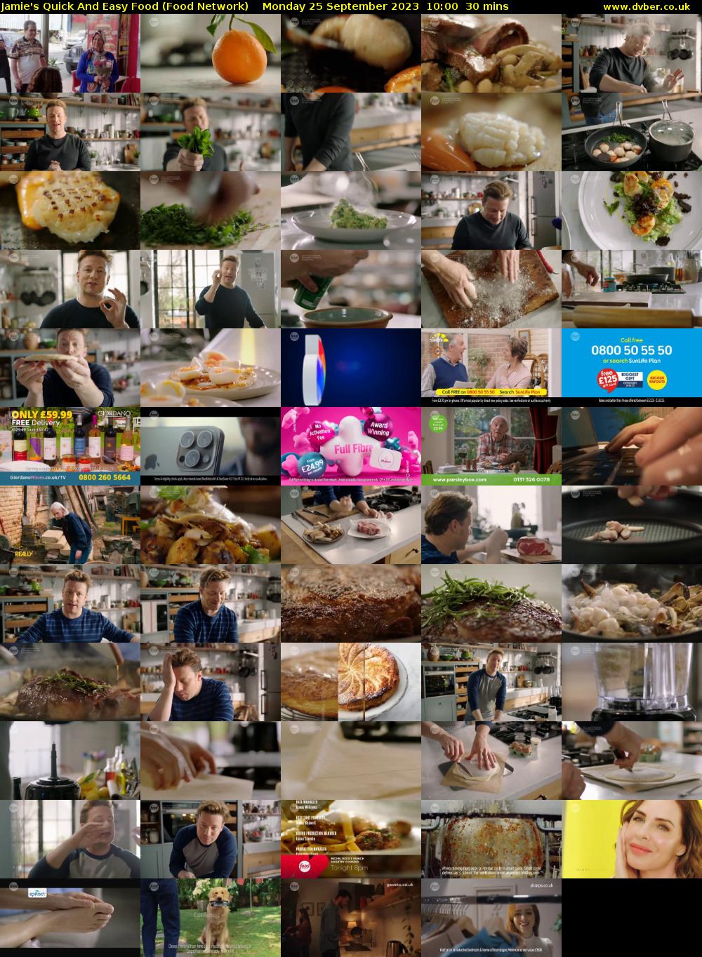 Jamie's Quick And Easy Food (Food Network) Monday 25 September 2023 10:00 - 10:30