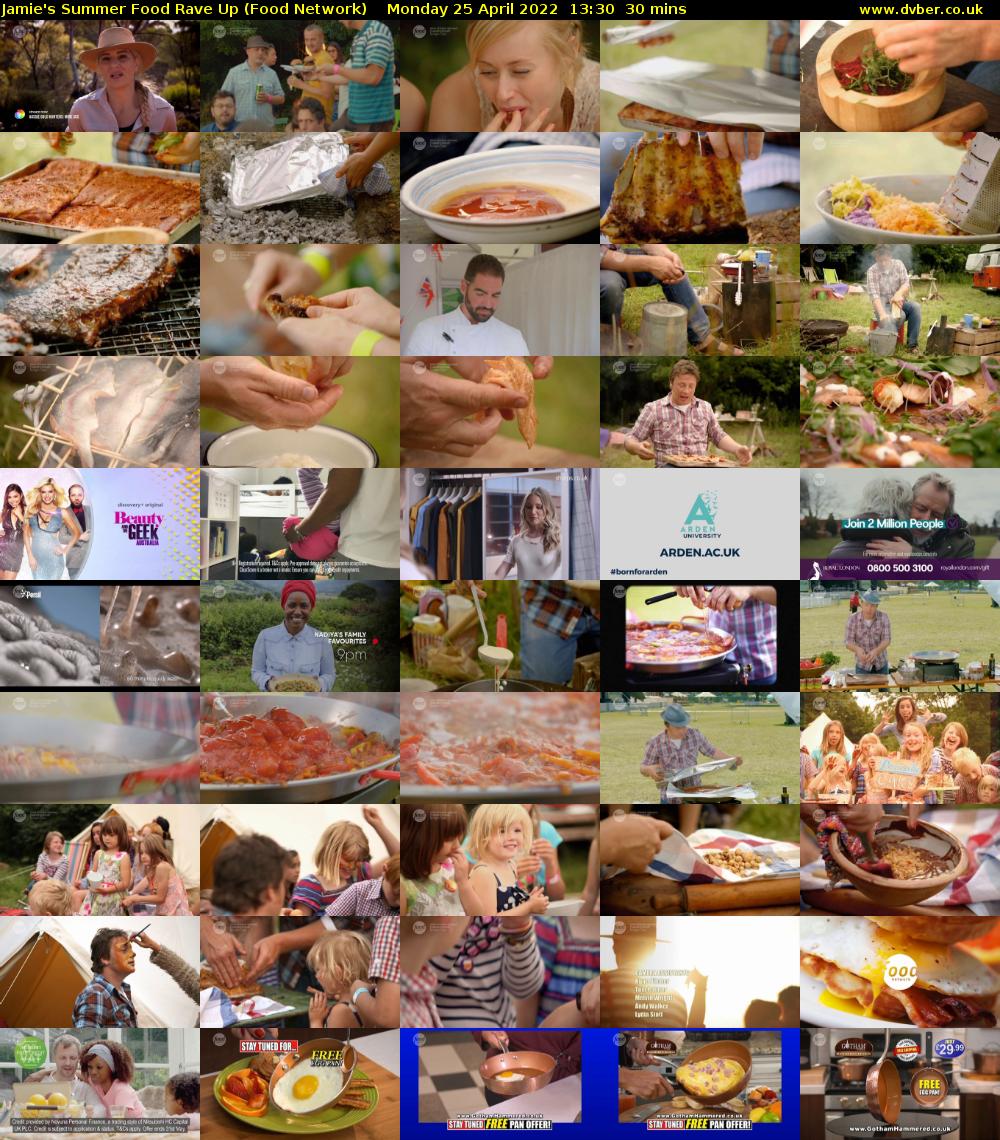 Jamie's Summer Food Rave Up (Food Network) Monday 25 April 2022 13:30 - 14:00
