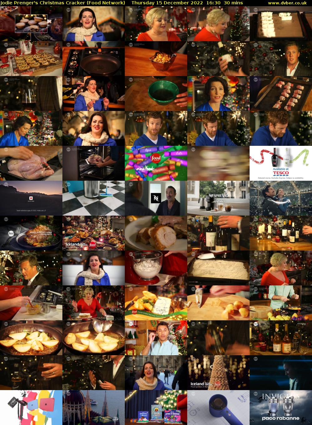 Jodie Prenger's Christmas Cracker (Food Network) Thursday 15 December 2022 16:30 - 17:00
