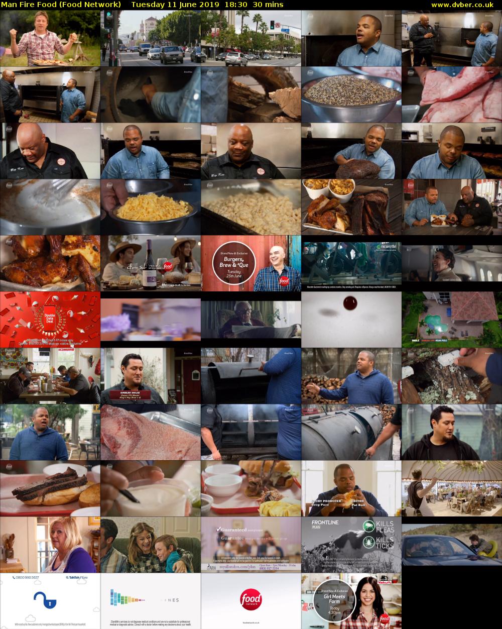 Man Fire Food (Food Network) Tuesday 11 June 2019 18:30 - 19:00
