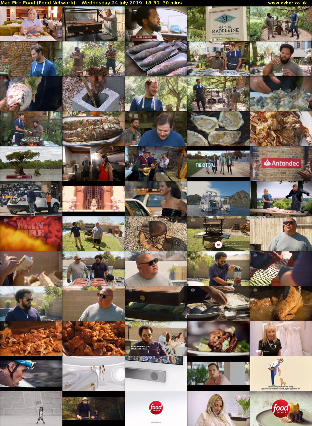 Man Fire Food (Food Network) Wednesday 24 July 2019 18:30 - 19:00