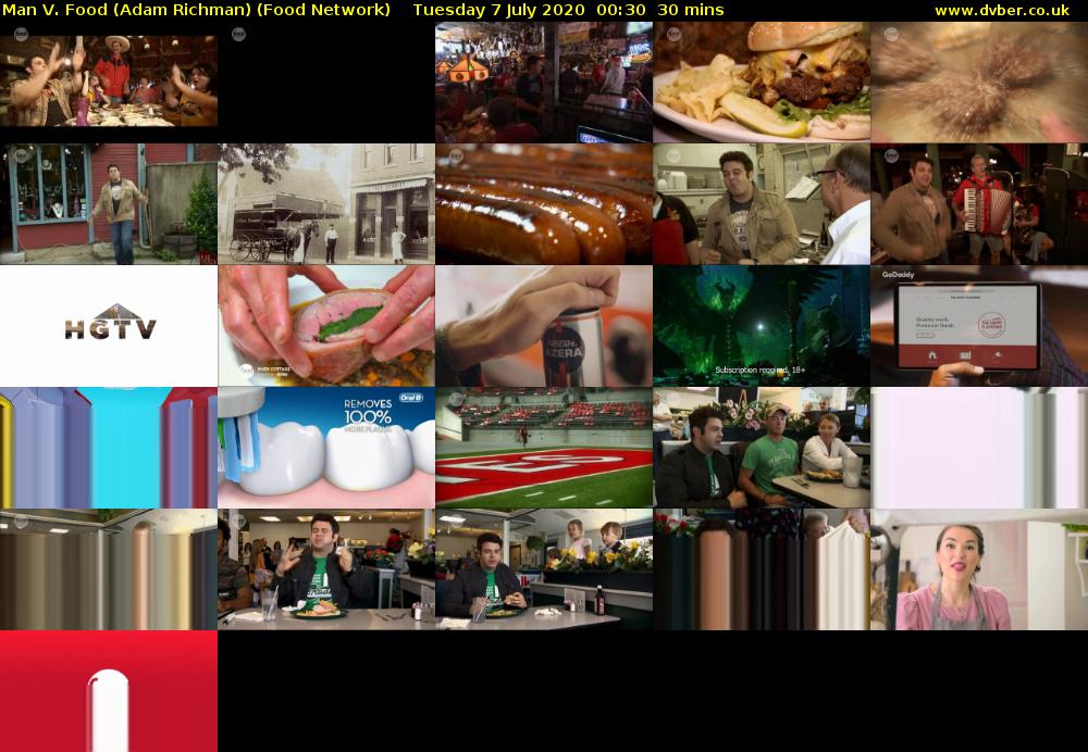 Man V. Food (Adam Richman) (Food Network) Tuesday 7 July 2020 00:30 - 01:00
