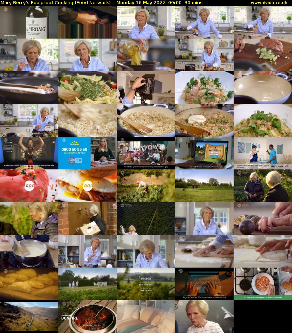 Mary Berry's Foolproof Cooking (Food Network) Monday 16 May 2022 09:00 - 09:30