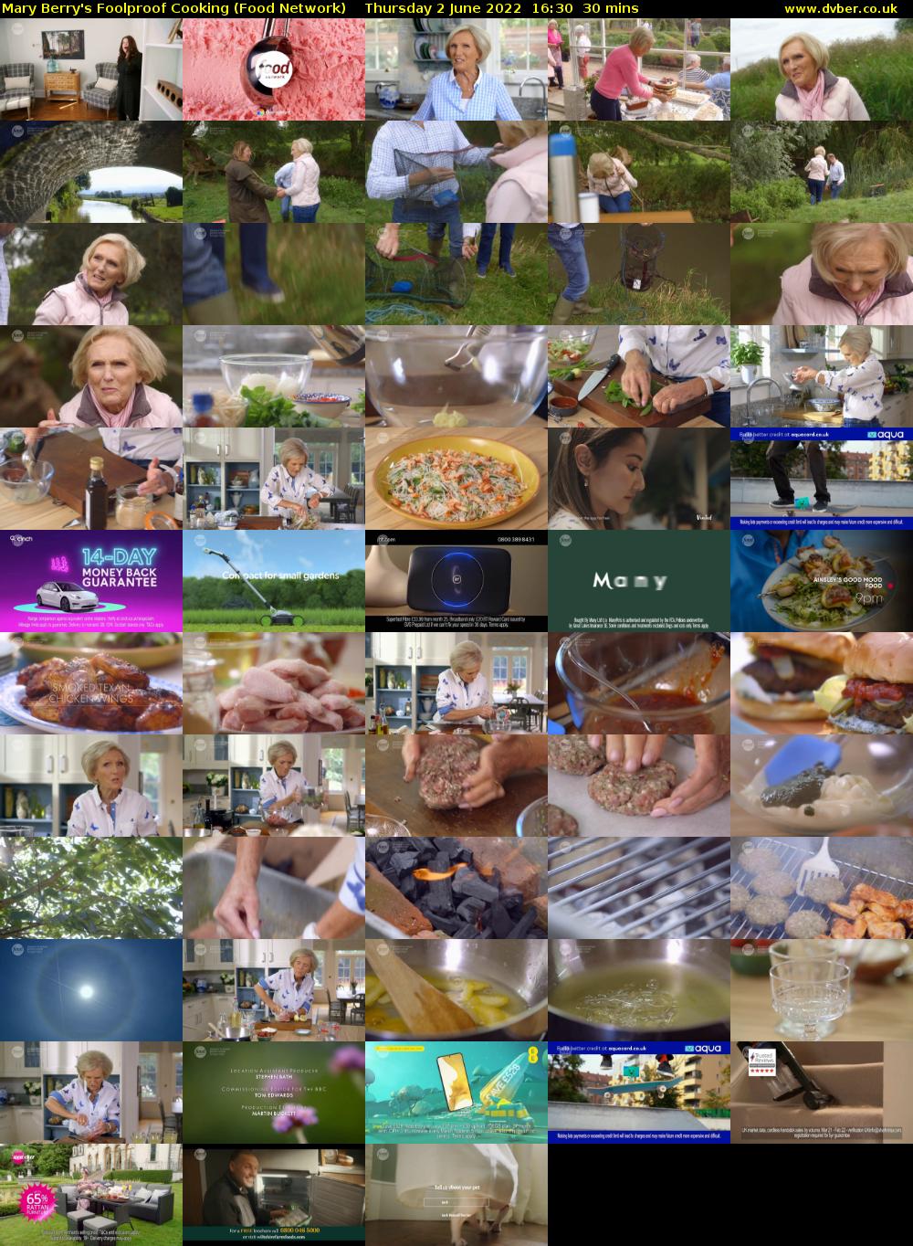 Mary Berry's Foolproof Cooking (Food Network) Thursday 2 June 2022 16:30 - 17:00