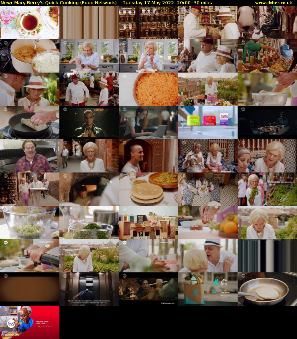 Mary Berry's Quick Cooking (Food Network) Tuesday 17 May 2022 20:00 - 20:30