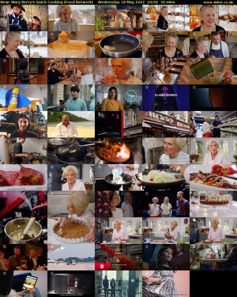 Mary Berry's Quick Cooking (Food Network) Wednesday 18 May 2022 20:00 - 20:30