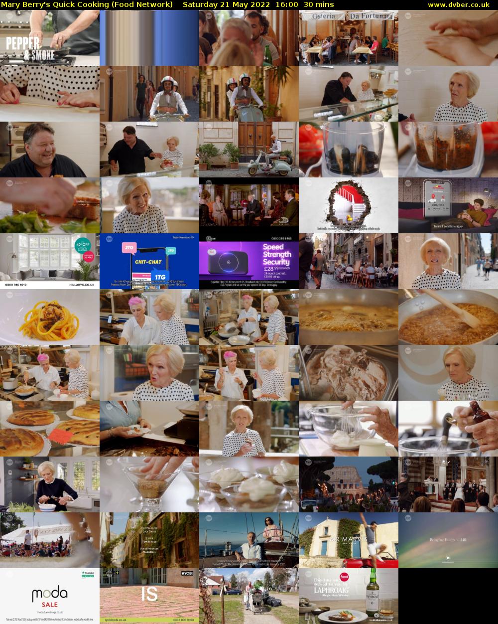 Mary Berry's Quick Cooking (Food Network) Saturday 21 May 2022 16:00 - 16:30
