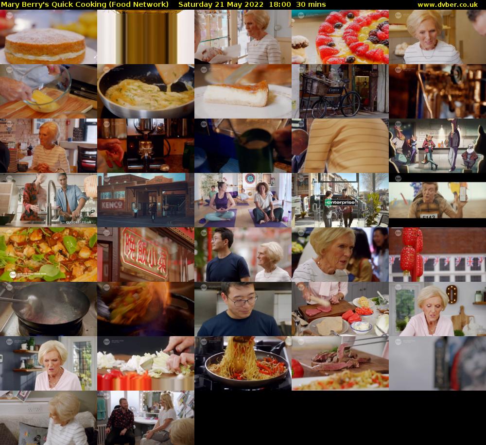 Mary Berry's Quick Cooking (Food Network) Saturday 21 May 2022 18:00 - 18:30