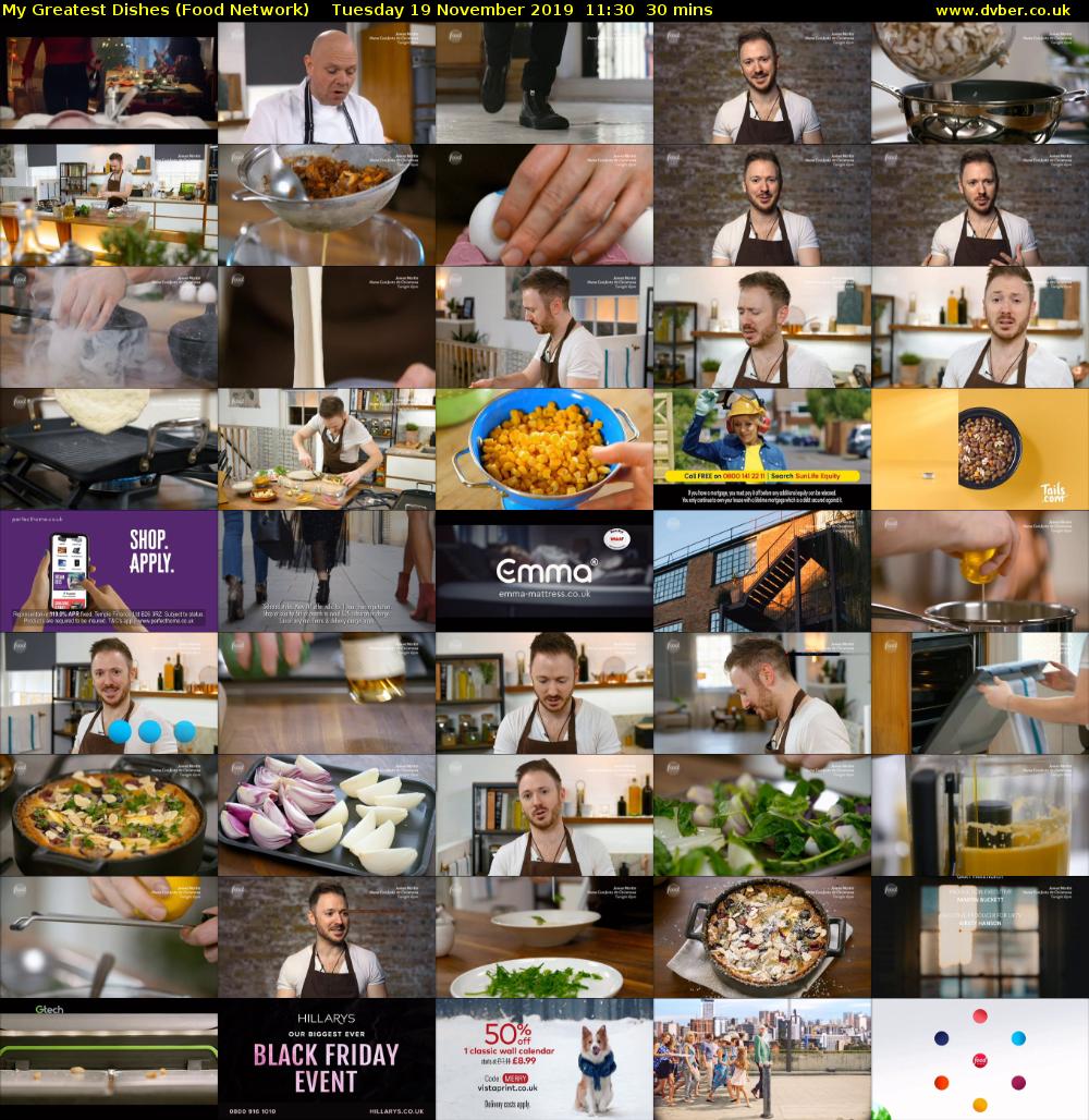 My Greatest Dishes (Food Network) Tuesday 19 November 2019 11:30 - 12:00