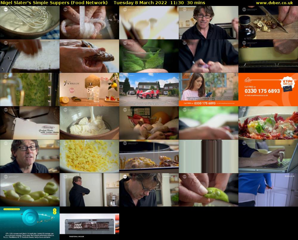 Nigel Slater's Simple Suppers (Food Network) Tuesday 8 March 2022 11:30 - 12:00