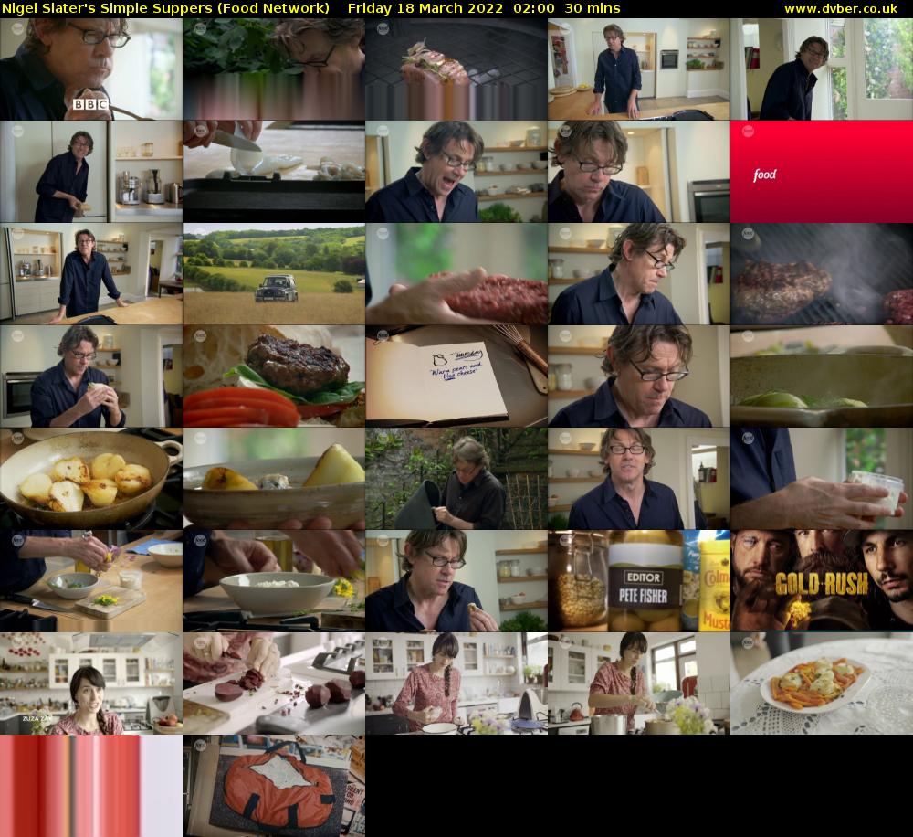 Nigel Slater's Simple Suppers (Food Network) Friday 18 March 2022 02:00 - 02:30