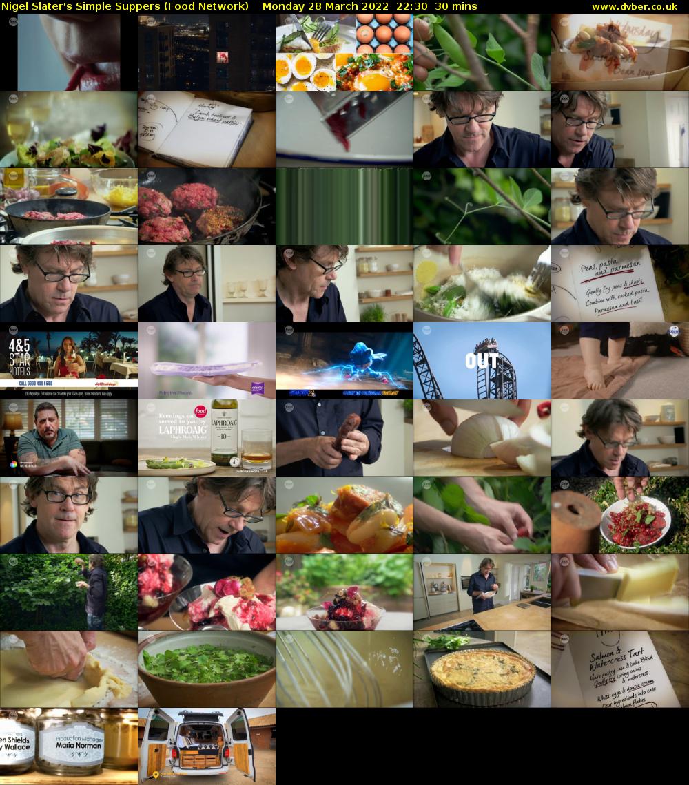 Nigel Slater's Simple Suppers (Food Network) Monday 28 March 2022 22:30 - 23:00