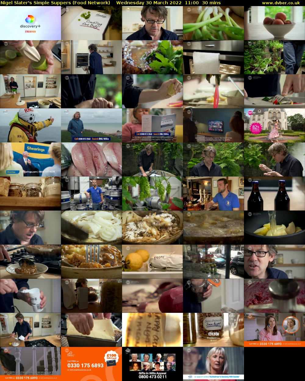 Nigel Slater's Simple Suppers (Food Network) Wednesday 30 March 2022 11:00 - 11:30
