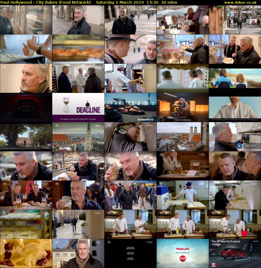 Paul Hollywood - City Bakes (Food Network) Saturday 2 March 2019 13:30 - 14:00