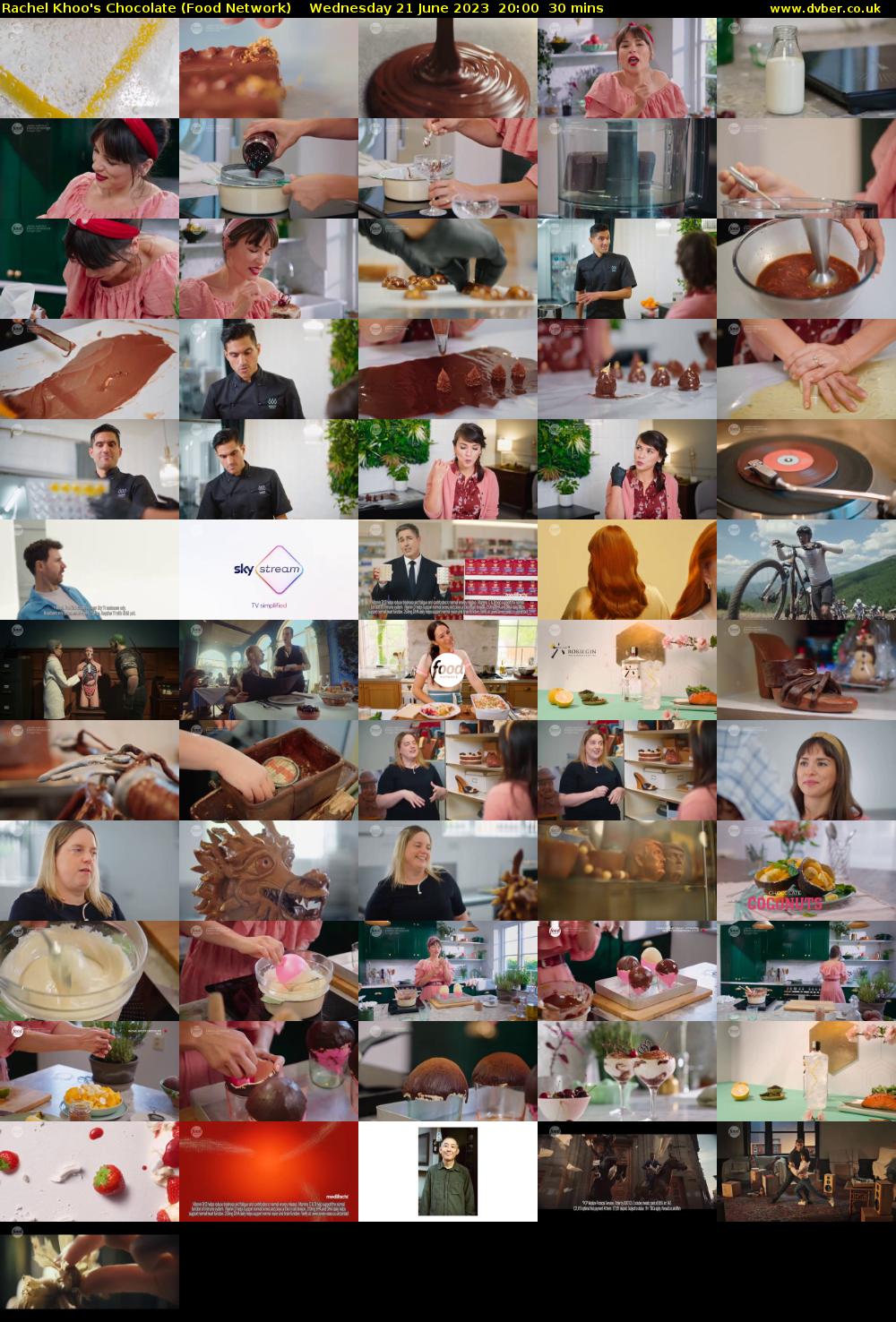Rachel Khoo's Chocolate (Food Network) Wednesday 21 June 2023 20:00 - 20:30