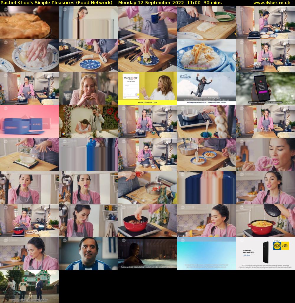 Rachel Khoo's Simple Pleasures (Food Network) Monday 12 September 2022 11:00 - 11:30