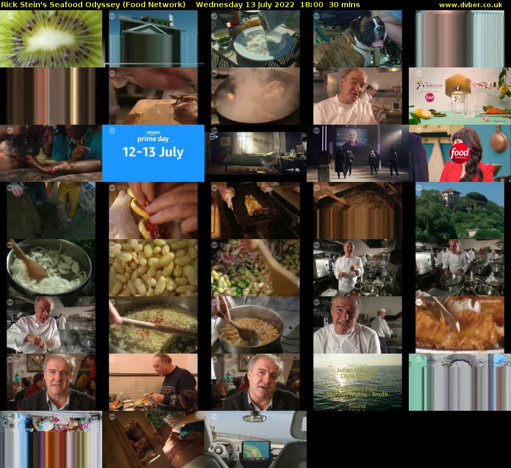 Rick Stein's Seafood Odyssey (Food Network) Wednesday 13 July 2022 18:00 - 18:30
