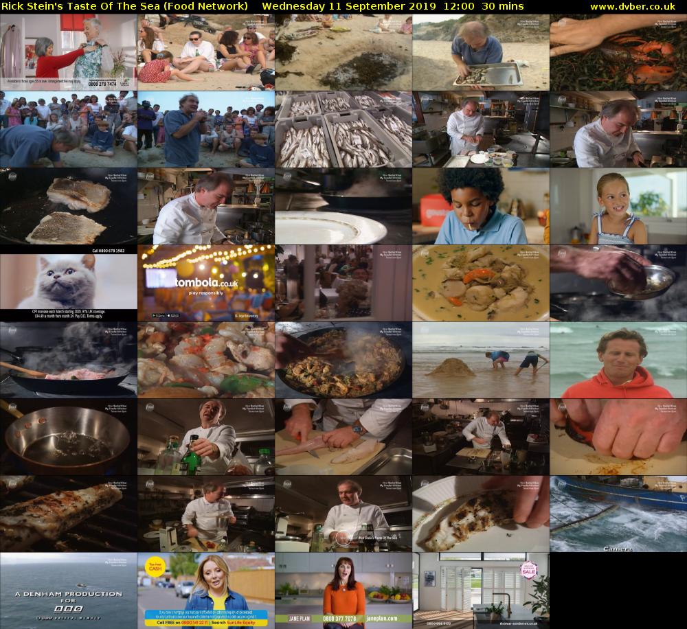 Rick Stein's Taste Of The Sea (Food Network) Wednesday 11 September 2019 12:00 - 12:30