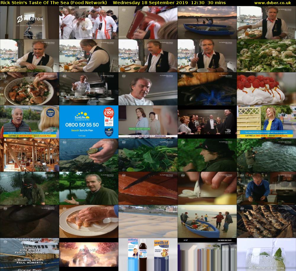 Rick Stein's Taste Of The Sea (Food Network) Wednesday 18 September 2019 12:30 - 13:00