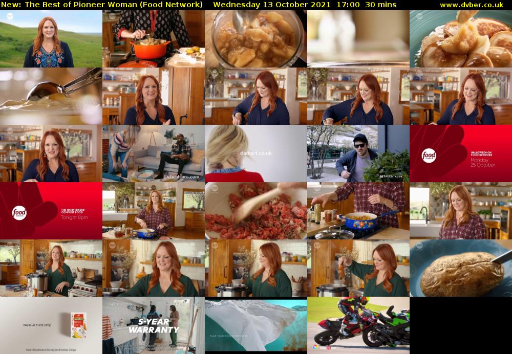The Best of Pioneer Woman (Food Network) Wednesday 13 October 2021 17:00 - 17:30