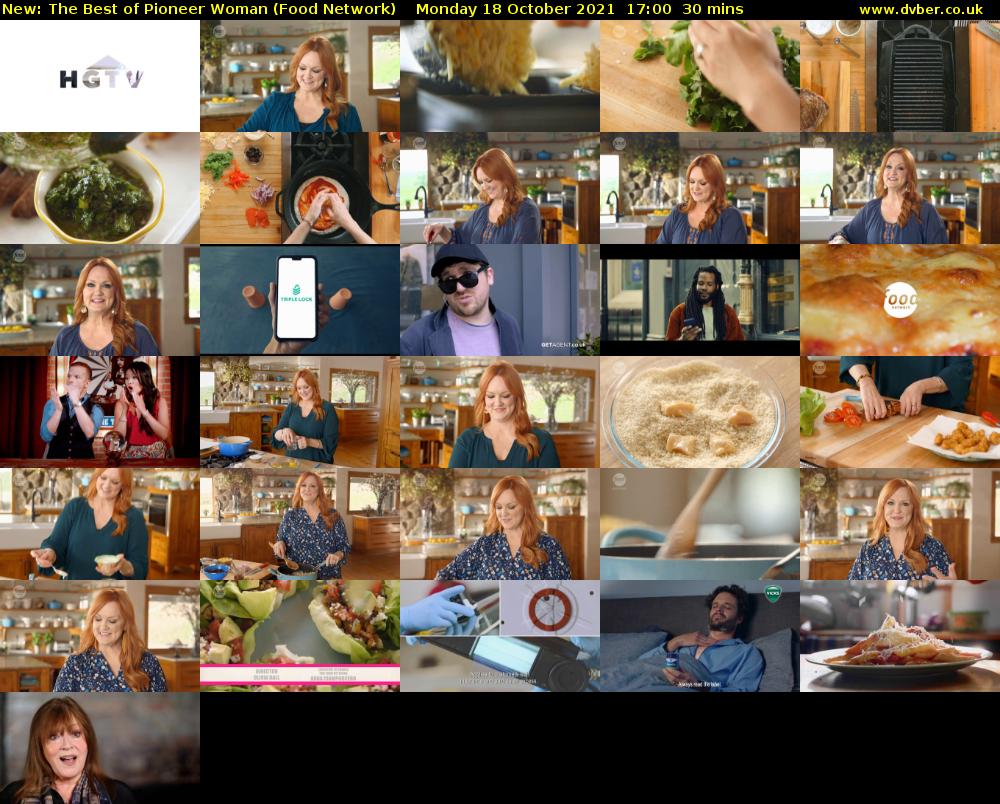 The Best of Pioneer Woman (Food Network) Monday 18 October 2021 17:00 - 17:30