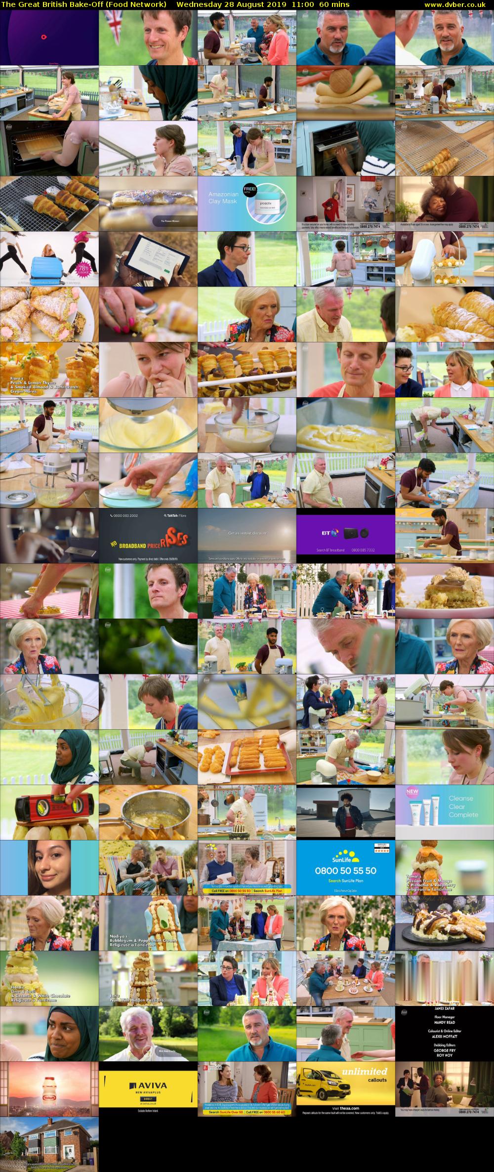 The Great British Bake-Off (Food Network) Wednesday 28 August 2019 11:00 - 12:00