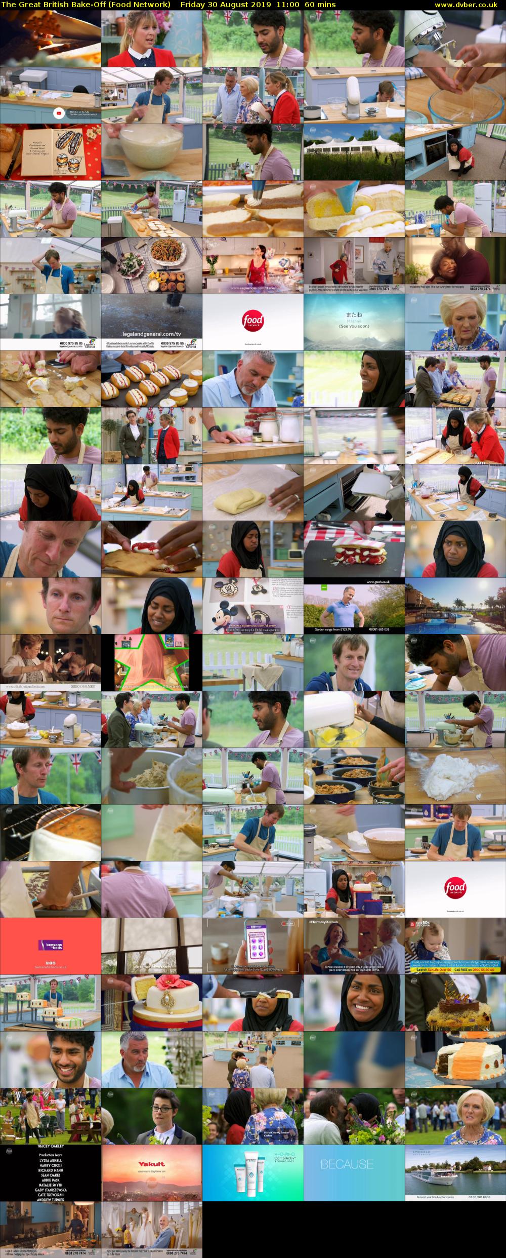 The Great British Bake-Off (Food Network) Friday 30 August 2019 11:00 - 12:00