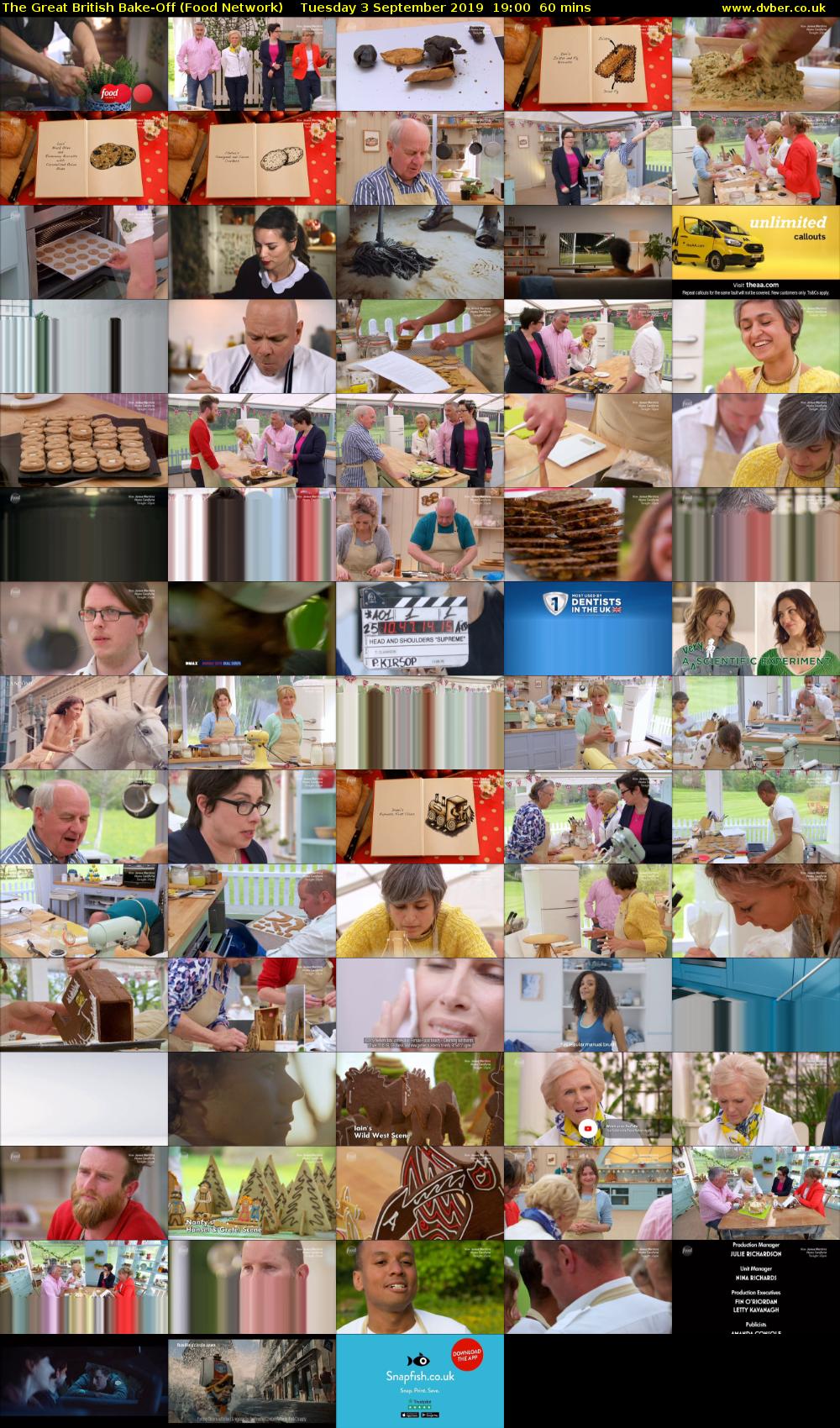 The Great British Bake-Off (Food Network) Tuesday 3 September 2019 19:00 - 20:00